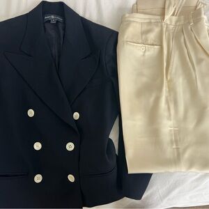 Ralph Lauren Cream Silk Pants